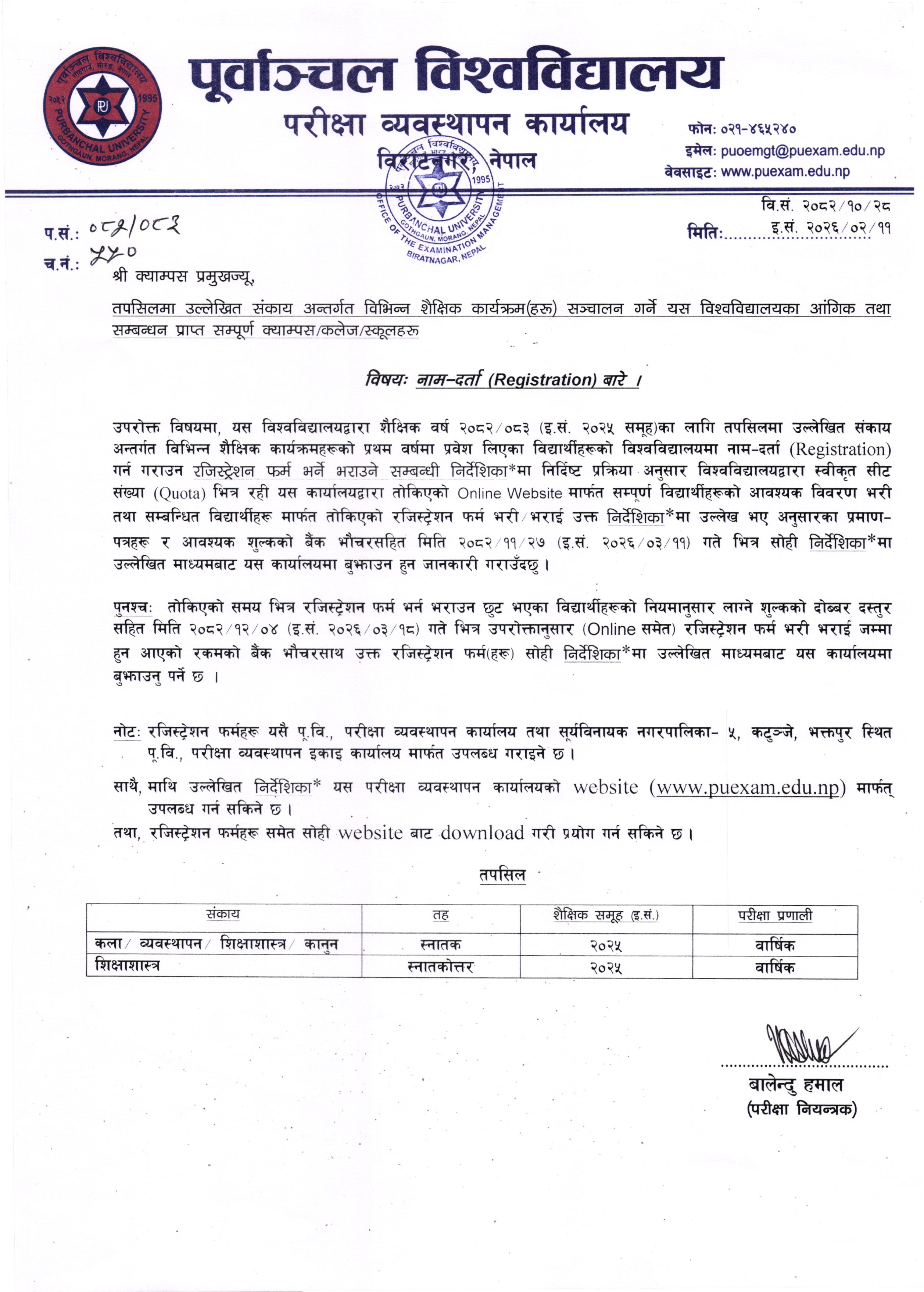 Registration for Yearly Program